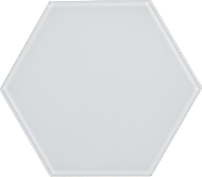 UBC 8 inch Glass Hexagon Tile White 444-319