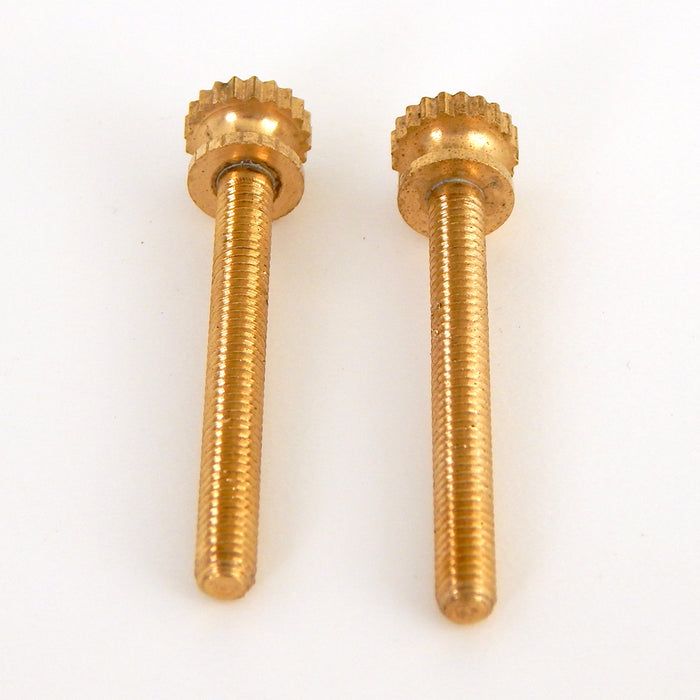 8/32 Lot of 2 Unfinished Brass Thumb Screw 1 1/2 Inch Long - Vintporium Architectural Salvage