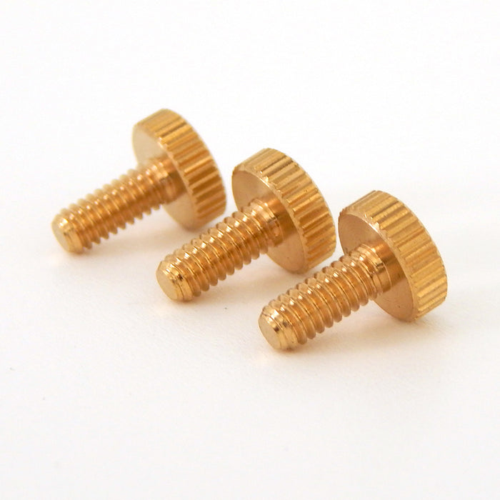 8/32 Lot of 3 Unfinished Brass Thumb Screw 3/8 Inch Long - Vintporium Architectural Salvage