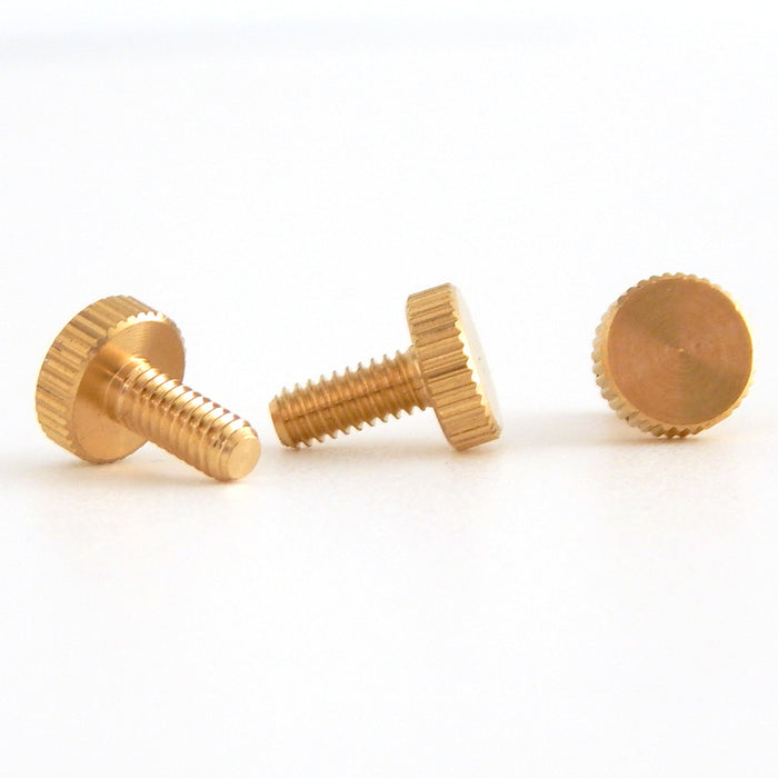 8/32 Lot of 3 Unfinished Brass Thumb Screw 3/8 Inch Long - Vintporium Architectural Salvage