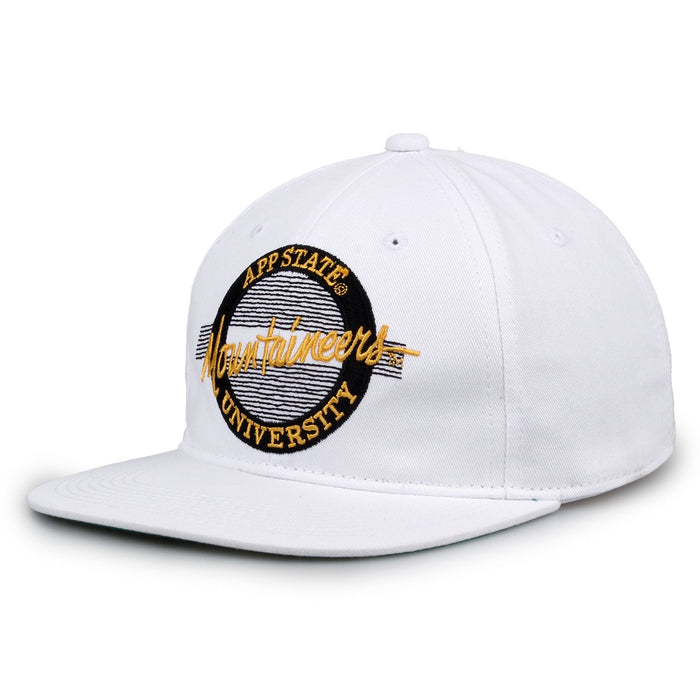 Appalachian State Mountaineers Retro Circle Snapback - White, alternate view 1