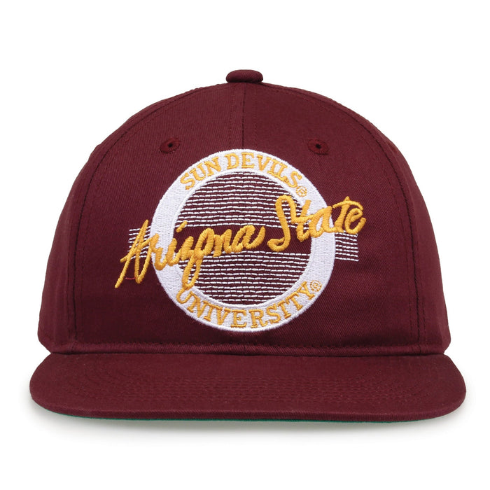 Arizona State Sun Devils Retro Circle Snapback - Maroon, front view
