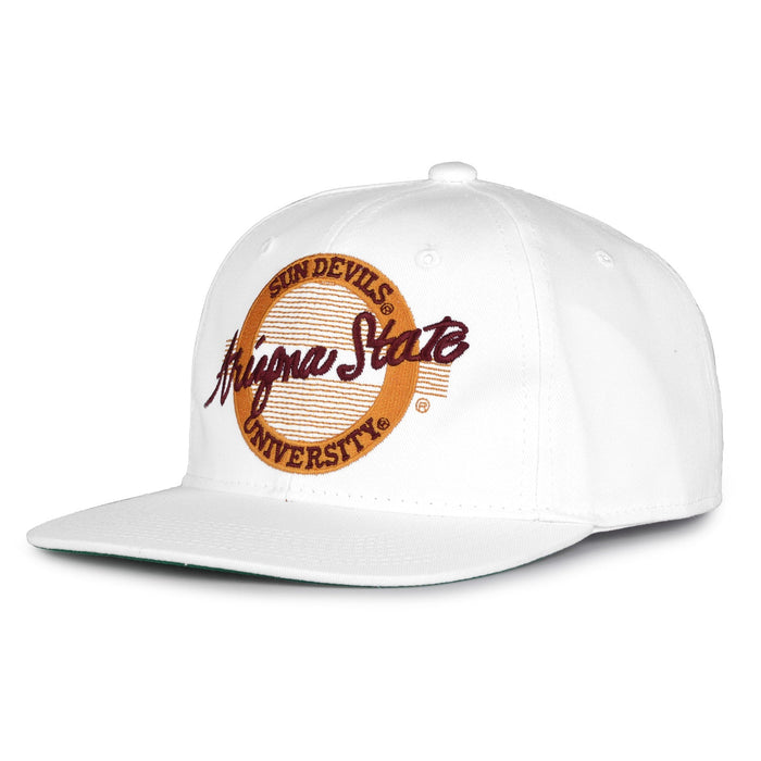 Arizona State Sun Devils Retro Circle Snapback - White, alternate view 1