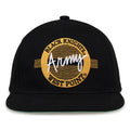 Army Black Knights Retro Circle Snapback - Black, front view
