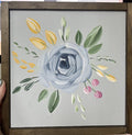 Blue Background Single Flower Sign