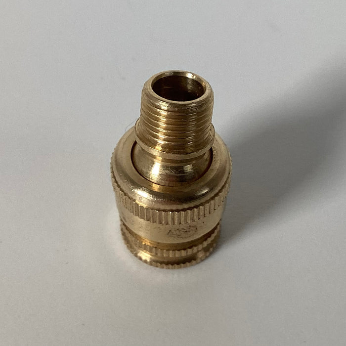 Unfinished Knurled Brass Lamp Swivel Assembly 1/8ip M x 1/8ip F - Vintporium Architectural Salvage