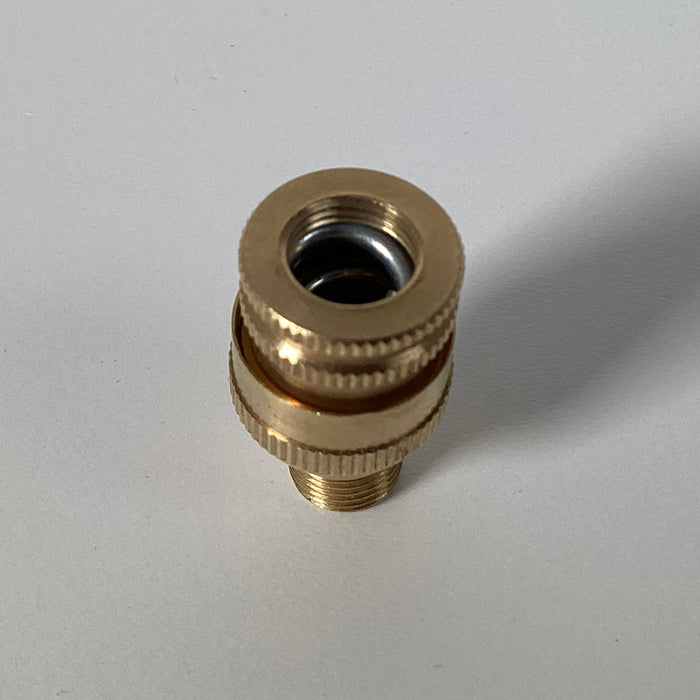 Unfinished Knurled Brass Lamp Swivel Assembly 1/8ip M x 1/8ip F - Vintporium Architectural Salvage