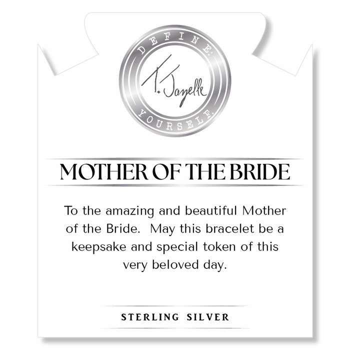 Bridal Collection: Celestine Stone Bracelet with Mother of the Bride Sterling Silver Charm Bar