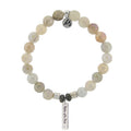 Bridal Collection: Moonstone Stone Bracelet with Mother of the Bride Sterling Silver Charm Bar