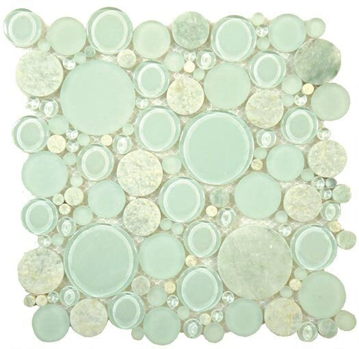 Bella Glass Tiles Bubble Series Random Circles Moonstone BFS-401