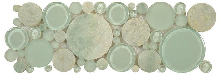 Bella Glass Tiles Bubble Series Random Circles Moonstone Listello B400