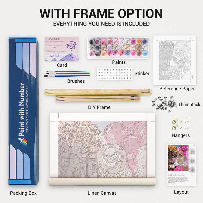 Cars Moving Through Road Paint By Numbers Kit With Frame