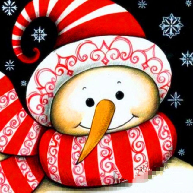 Christmas Smiling Snow Man Diamond Painting Kit - DIY