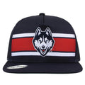 University of Connecticut (UConn) Class of '92 trucker hat, front view with embroidered logo and stripes