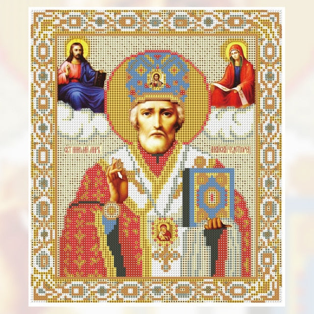 Cross Stitch Religion Icon Diamond Painting Kit - DIY