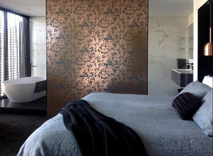 Desert Copper Rose Battleship Grey Wallcovering
