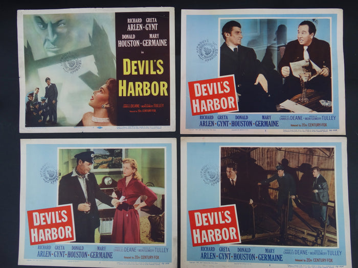 DEVIL'S HARBOR 1954 - set of 4 Lobby Cards #1