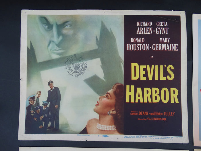 DEVIL'S HARBOR 1954 - set of 4 Lobby Cards #1