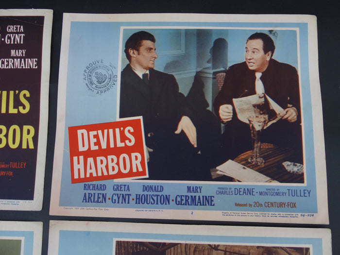 DEVIL'S HARBOR 1954 - set of 4 Lobby Cards #1