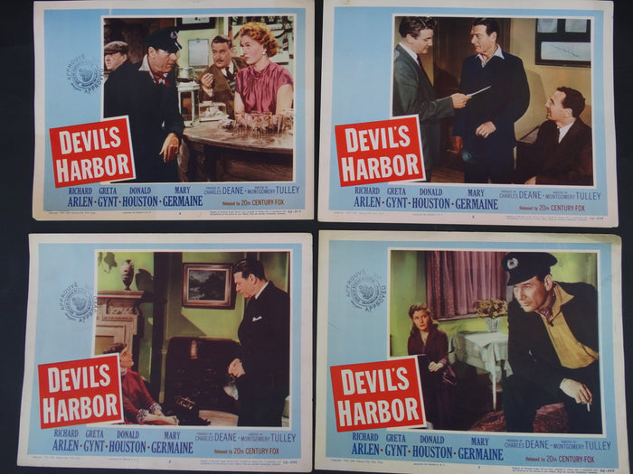 DEVIL'S HARBOR 1954- set of 4 Lobby Cards #2