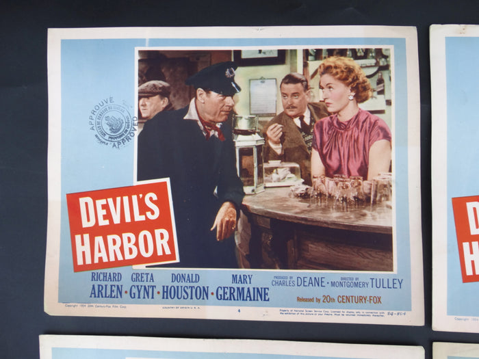DEVIL'S HARBOR 1954- set of 4 Lobby Cards #2