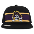 East Carolina University Class of '92 trucker hat, front view with embroidered logo and stripes