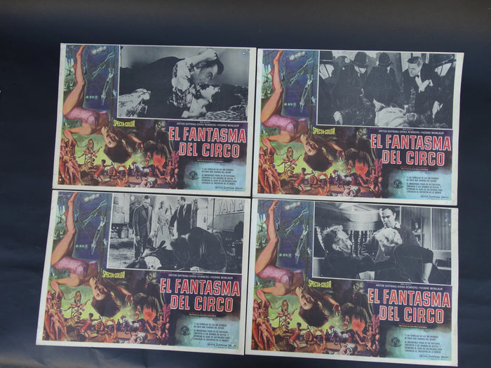 El Fantasmo Del Circo  (Circus of Horrors 1960) 4 Lobby Cards