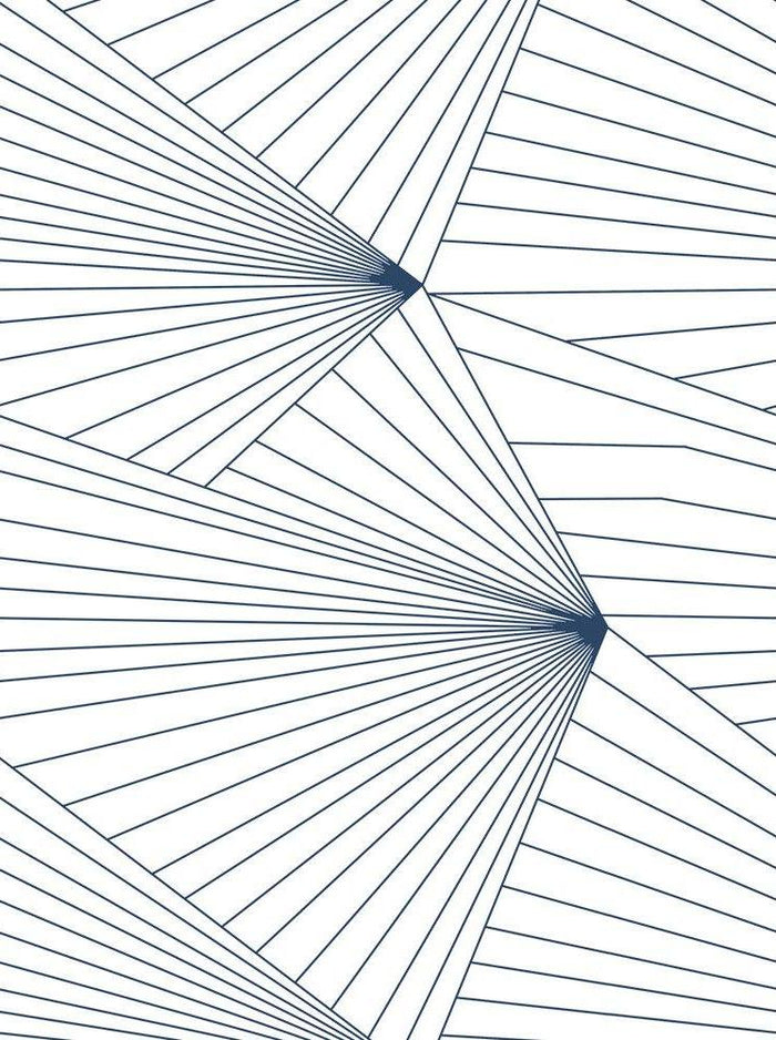 Fan Navy White Wallcovering