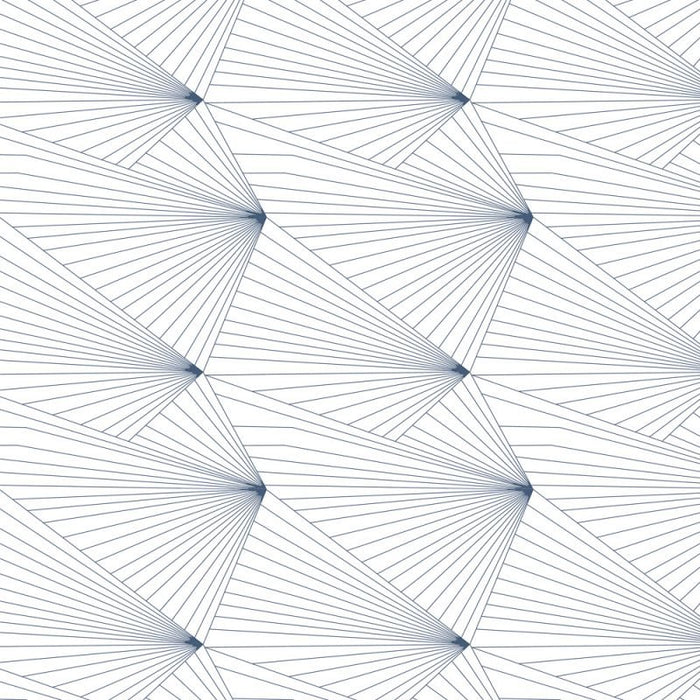 Fan Navy White Wallcovering