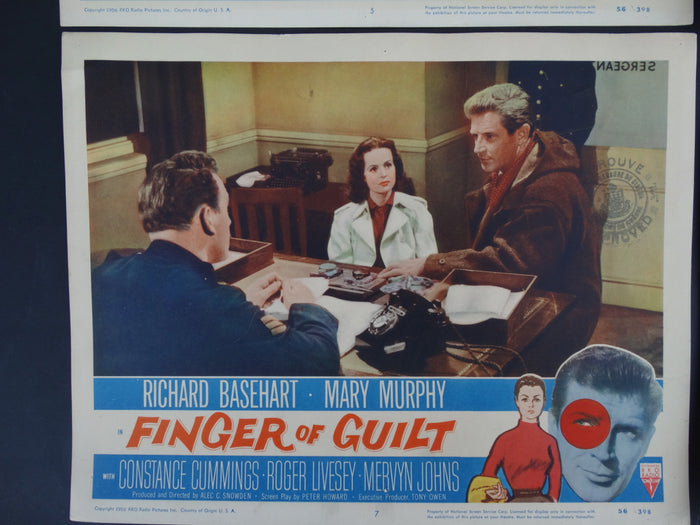 FINGER OF GUILT 1956 - Set of 4 Lobby Cards #2