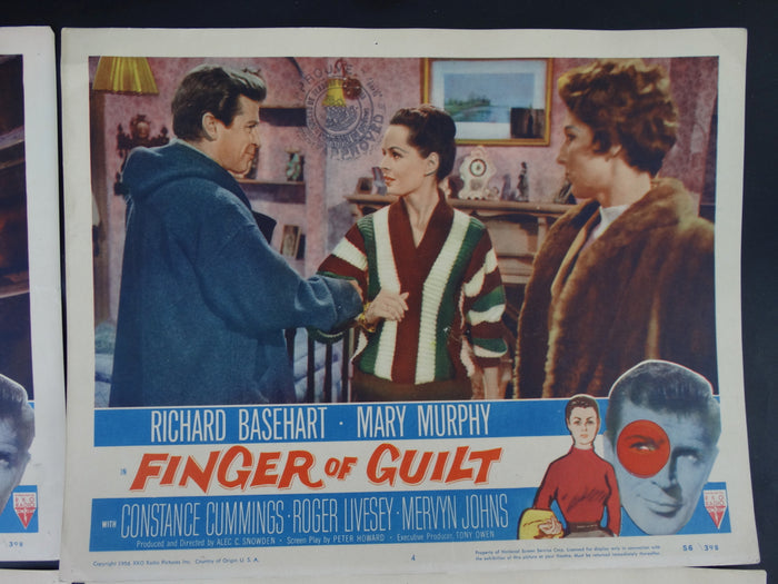 FINGER OF GUILT 1956 - Set of 4 Lobby Cards #2