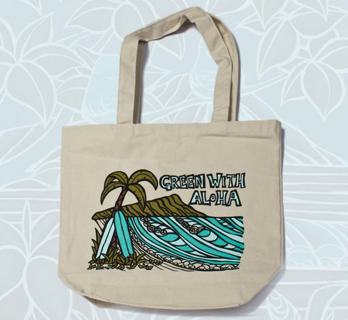 Green With Aloha Diamond Head Tote Bag