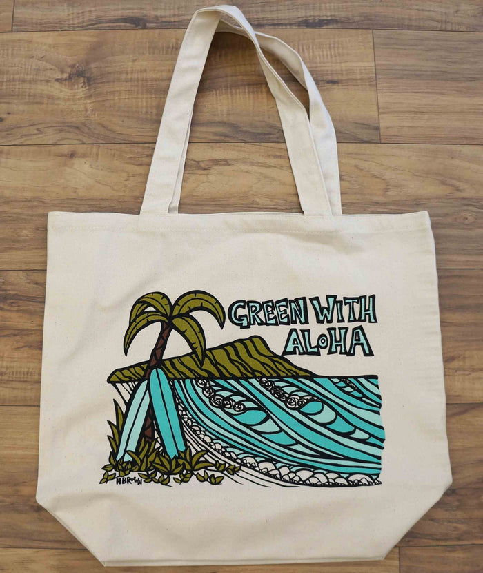 Green With Aloha Diamond Head Tote Bag