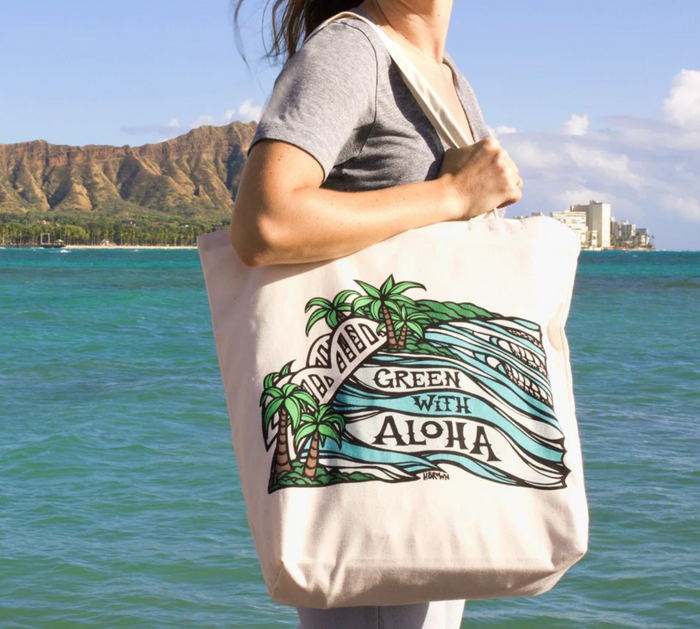 Green With Aloha Haleiwa Tote Bag