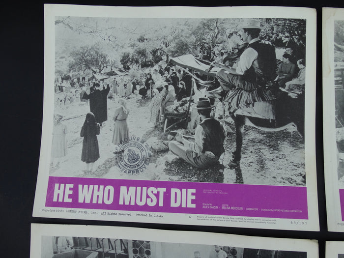HE WHO MUST DIE 1957-- Set of 4 Lobby Cards #1