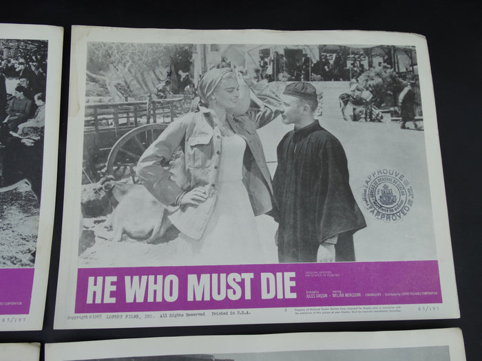 HE WHO MUST DIE 1957-- Set of 4 Lobby Cards #1