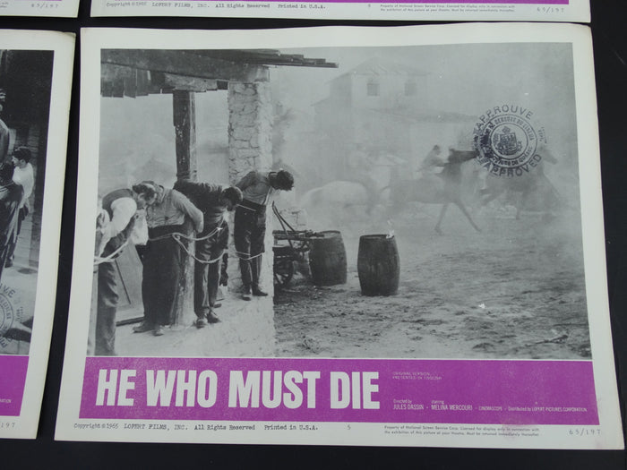 HE WHO MUST DIE 1957-- Set of 4 Lobby Cards #1