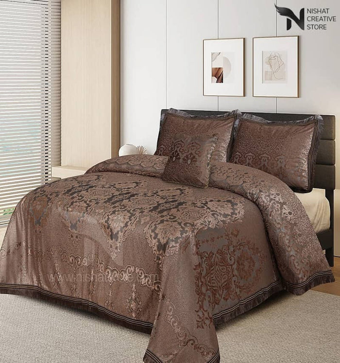 Heavy Palachi Bed Sheet Set 4 Pcs Design# 551 - Nishat Creative Store