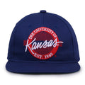 Kansas Jayhawks Retro Circle Snapback - Royal, front view