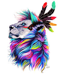 Lion Colors Different  Diamond Painting Kit - DIY