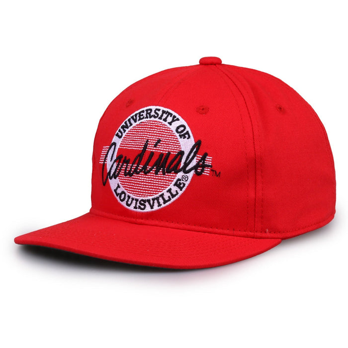 Louisville Cardinals Retro Circle Snapback - Red, alternate view 1