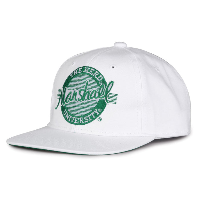 Marshall Thundering Herd Retro Circle Snapback - White, alternate view 1