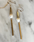 Modern Pearl Drop Earrings