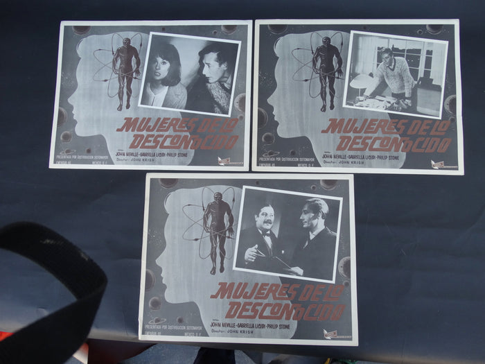 Mujeres de lo Desconocido (Unearthly Stranger 1963) 3 Lobby Cards B