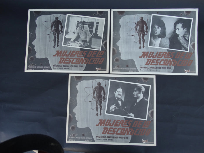 Mujeres de lo Desconocido (Unearthly Stranger 1963) 3 Lobby Cards B