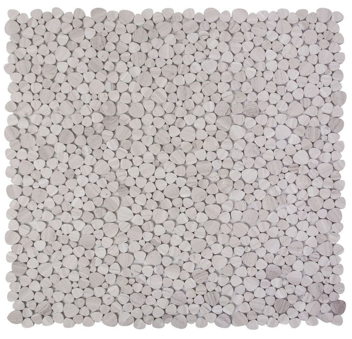 NB148 Sliced Pebble Grey Marble Mosaic Tile 9 sheets together