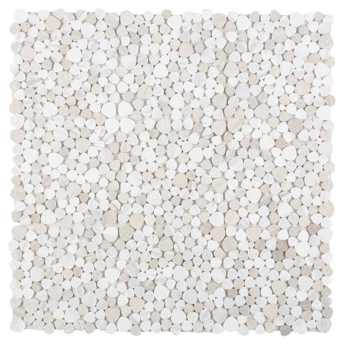 NB273 Sliced Pebble Loft Marble Mosaic Tile 9 sheets together