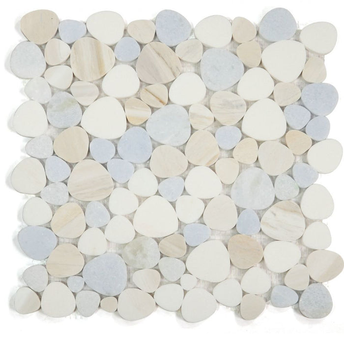 NB3506 Sliced Pebble Sky Marble Mosaic Tile