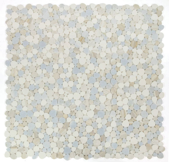 NB3506 Sliced Pebble Sky Marble Mosaic Tile 9 sheets together