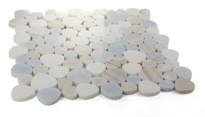 NB3506 Sliced Pebble Sky Marble Mosaic Tile Angle View